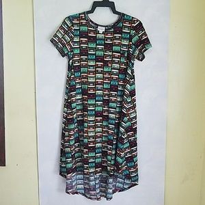 Lularoe XS cassette tape print Carly. Preowned.